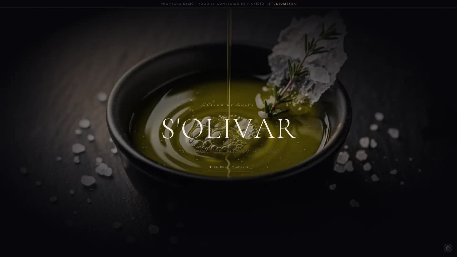 S'Olivar Fine Dining Demo Screenshot