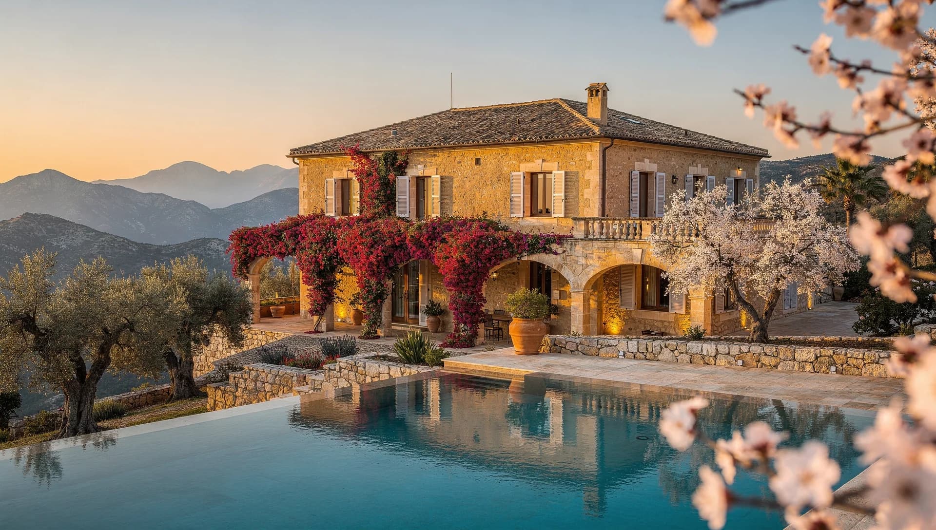 Can Serena hero — 16th-century finca at golden hour