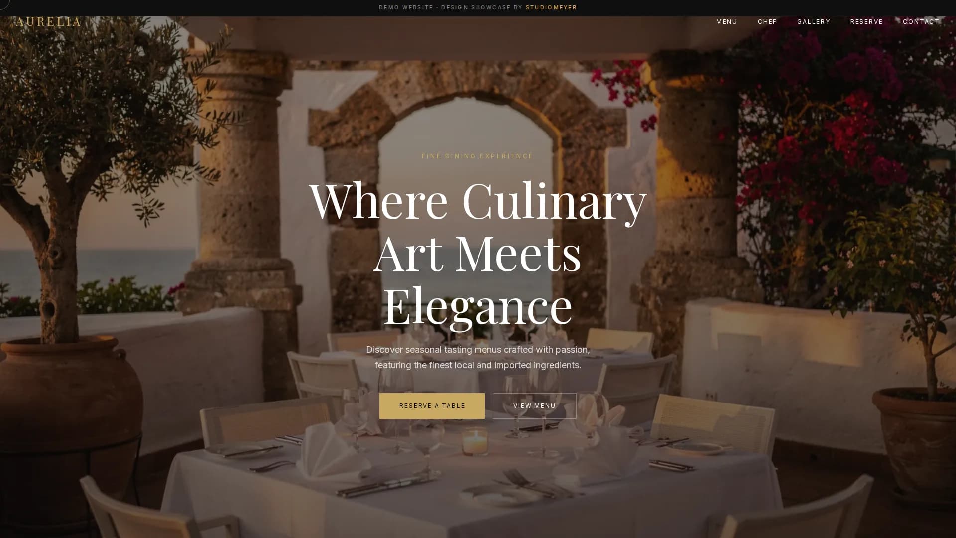 AURELIA Fine Dining – Desktop
