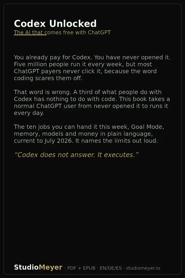 Codex Unlocked: The AI That Comes Free With ChatGPT, and How to Put It to Work Without Writing Code · Contraportada