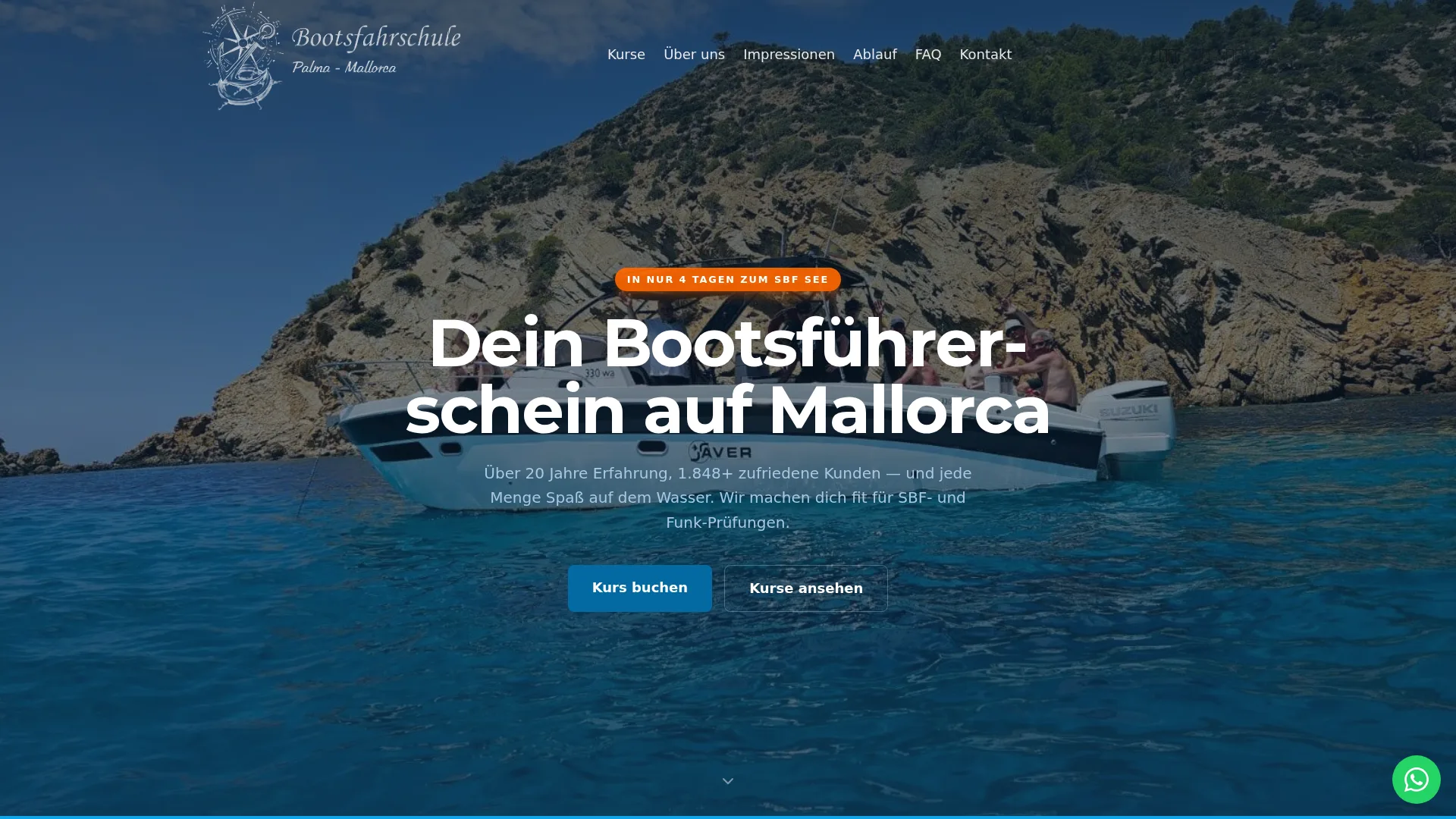 Bootsfahrschule Palma Mallorca, Screenshot