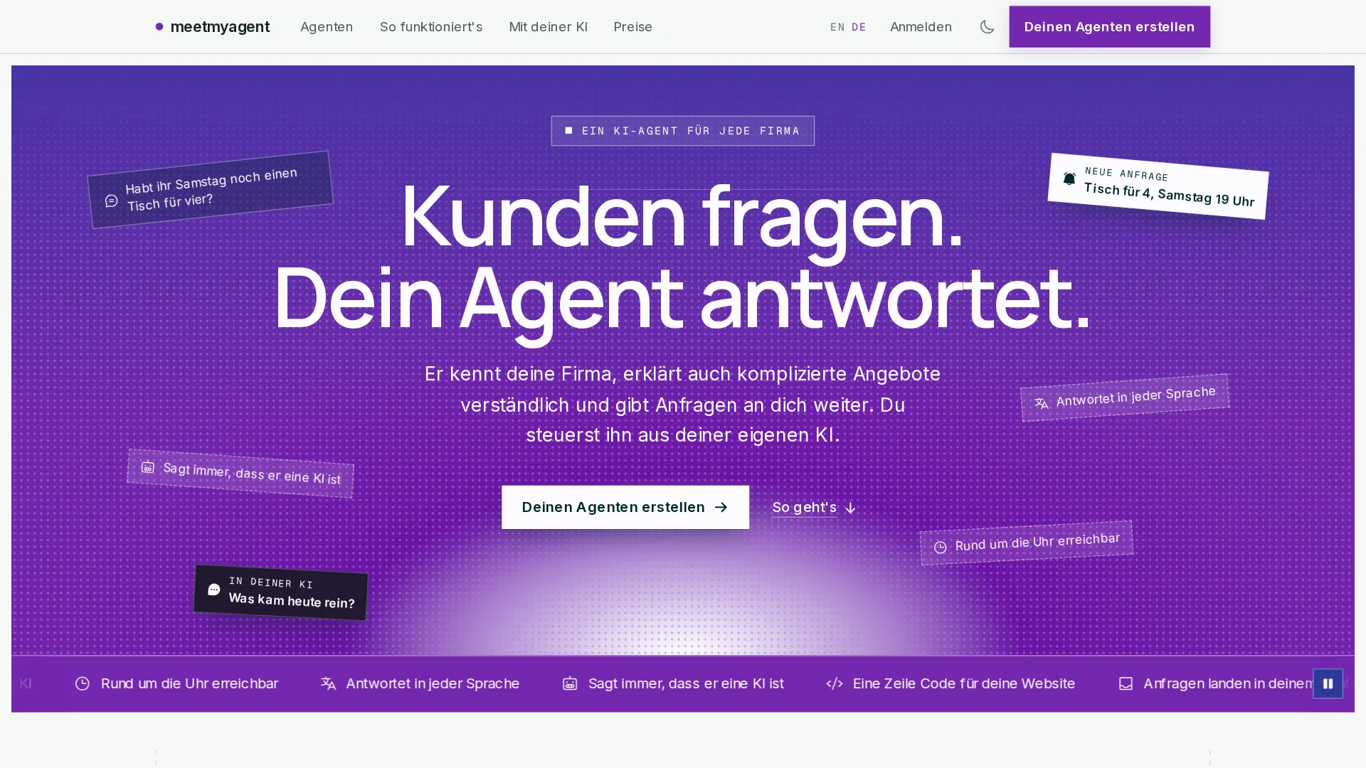 MeetMyAgent, Screenshot